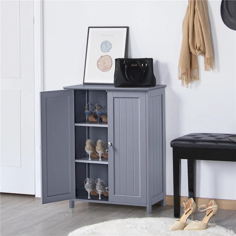 Yaheetech Floor Cabinet with 2 Doors, 2 Adjustable Shelves