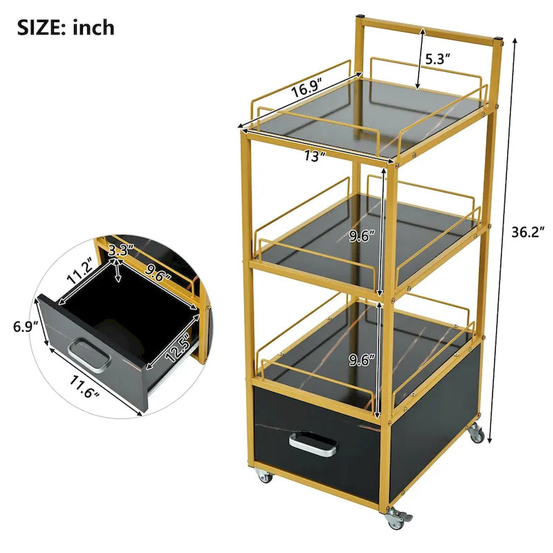 Beauty Salon Storage Trolley Cart