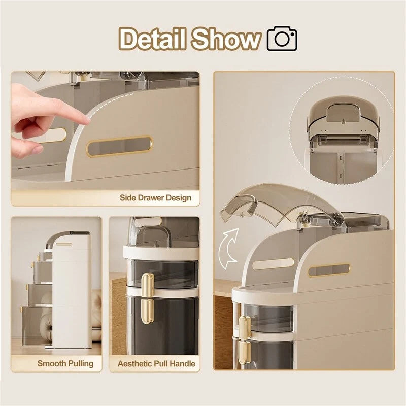Small Bathroom Storage Cabinet Waterproof - 16.14 D x 7.09 W x 19.69 H