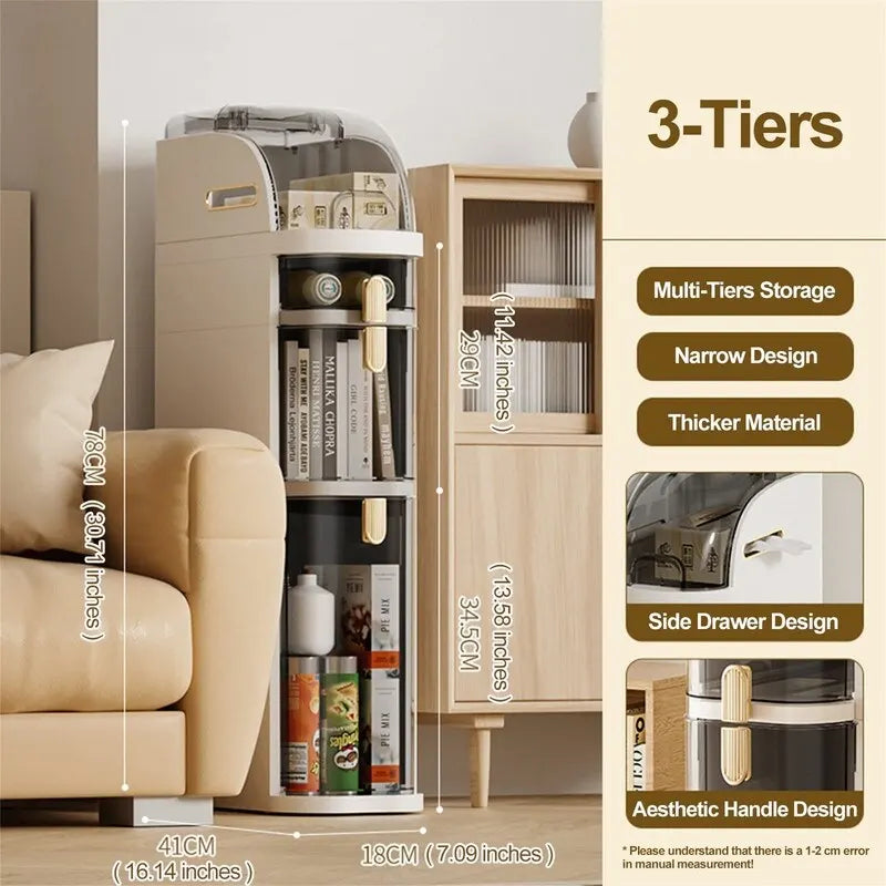 Small Bathroom Storage Cabinet Waterproof - 16.14 D x 7.09 W x 19.69 H