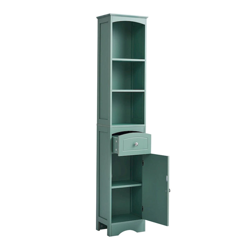 Tall Bathroom Cabinet Freestanding Storage Cabinet with Drawer - 13.4 L x 9.1 W x 66.9 H