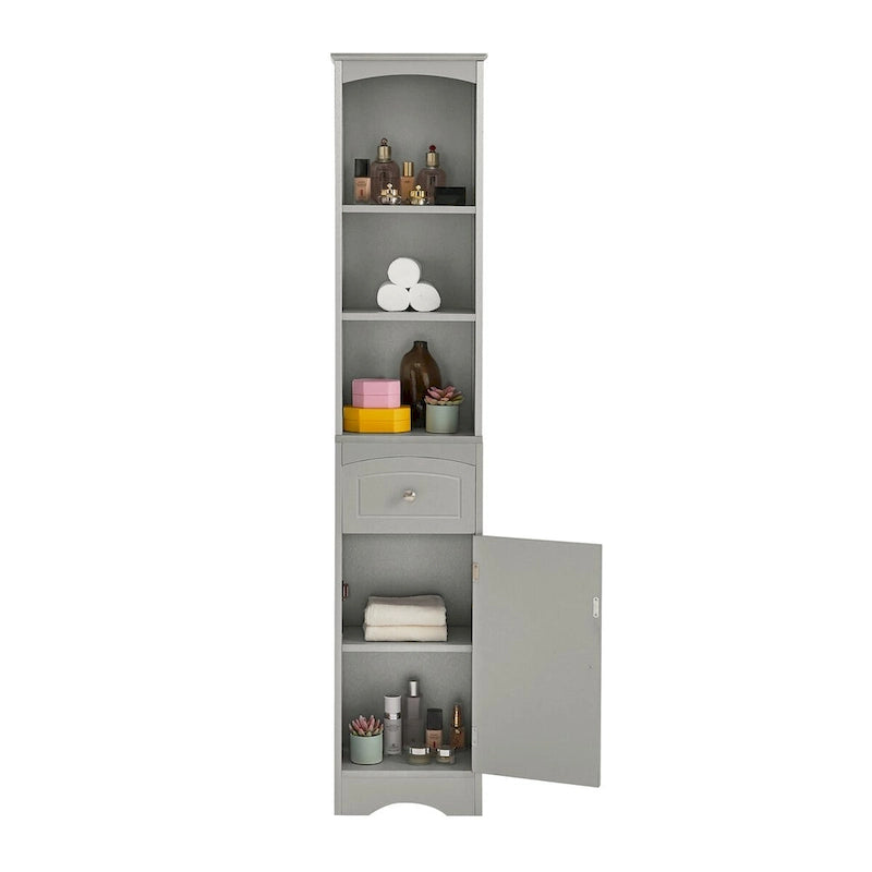 Tall Bathroom Cabinet Freestanding Storage Cabinet with Drawer - 13.4 L x 9.1 W x 66.9 H