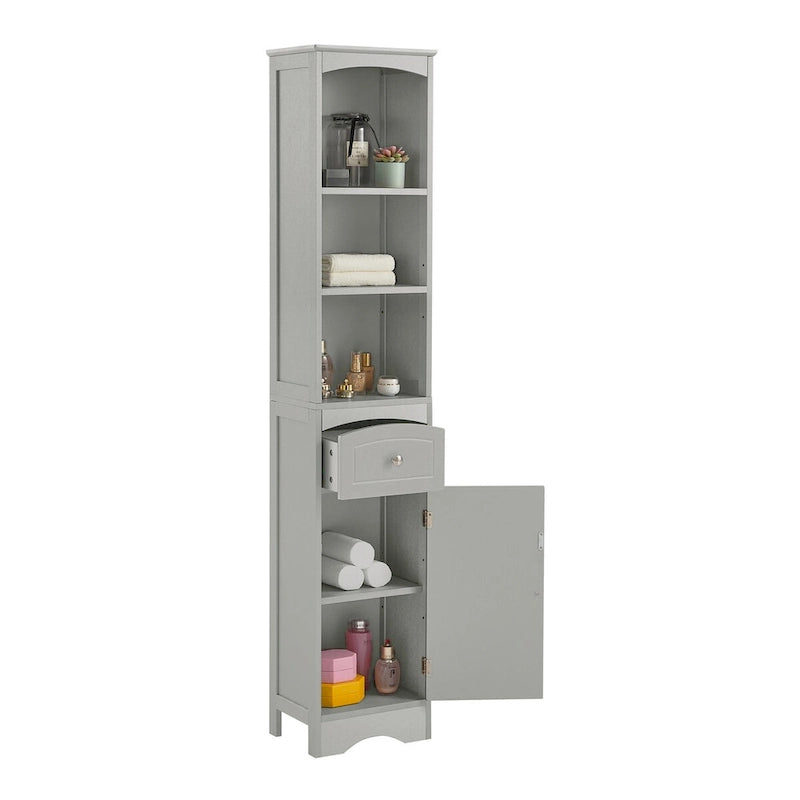 Tall Bathroom Cabinet Freestanding Storage Cabinet with Drawer - 13.4 L x 9.1 W x 66.9 H