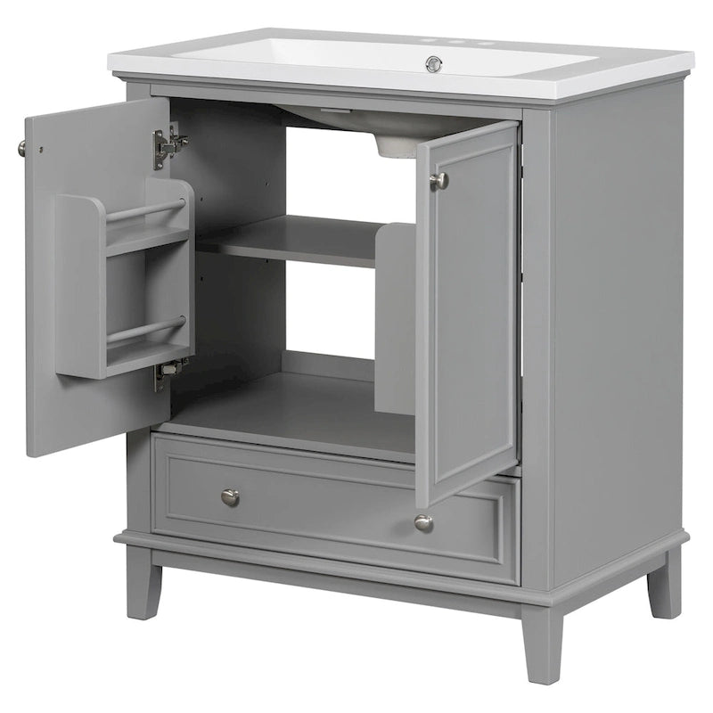 Bathroom Cabinet with Doors and Drawer