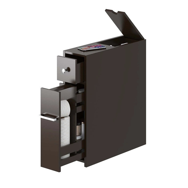 Meuble de rangement étroit pour salle de bain - 19,69 P x 6,45 L x 22,83 H