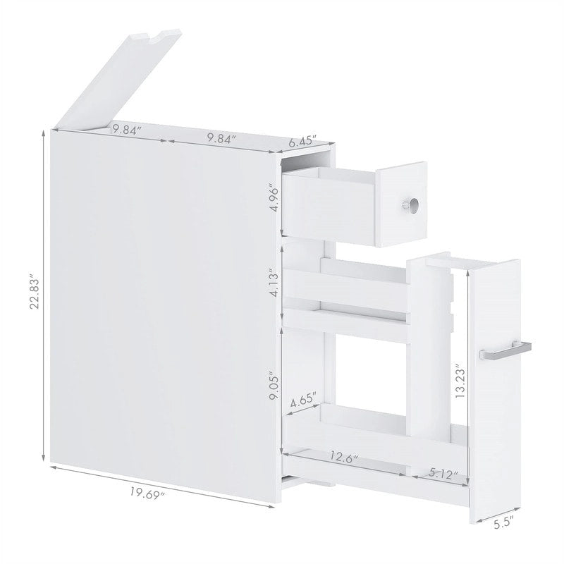 Meuble de rangement étroit pour salle de bain - 19,69 P x 6,45 L x 22,83 H