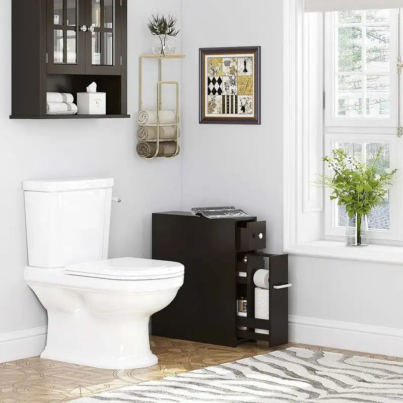 Meuble de rangement étroit pour salle de bain - 19,69 P x 6,45 L x 22,83 H