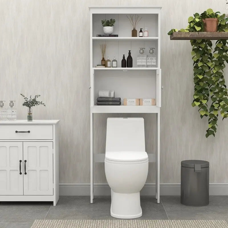 Over The Toilet Bathroom Cabinet with 2 Doors,Wood Storage Organizer Cabinet
