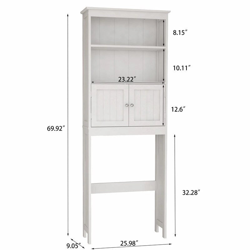 Over The Toilet Bathroom Cabinet with 2 Doors,Wood Storage Organizer Cabinet
