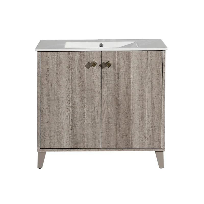 Lavabo de salle de bain mural carré Pur 16.5 - Brun