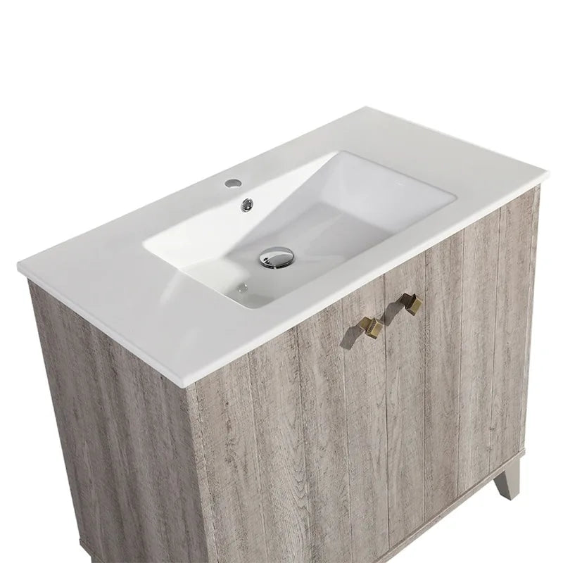 Lavabo de salle de bain mural carré Pur 16.5 - Brun