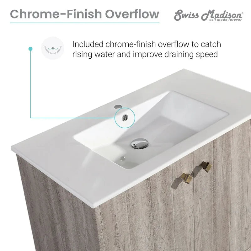 Lavabo de salle de bain mural carré Pur 16.5 - Brun
