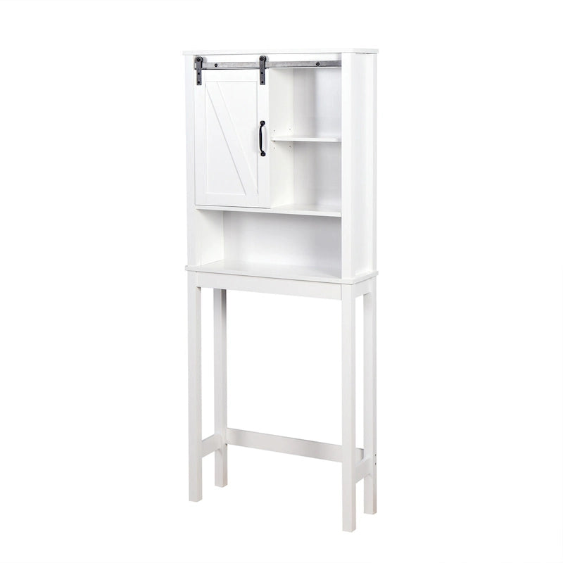 Bathroom Storage Cabinet Over Toilet with Adjustable Shelves Barn Door
