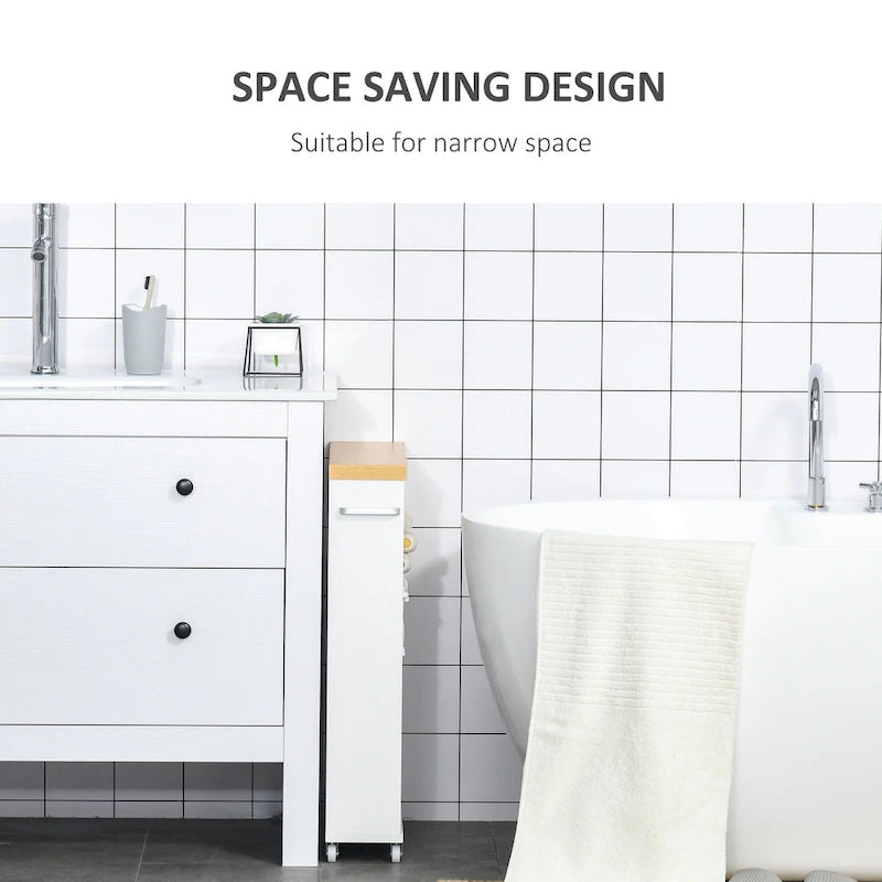 Meuble de salle de bain à roulettes avec rangement