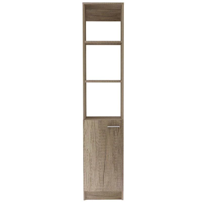 Meuble de Rangement Salle de Bain avec 3 Étagères, Une Porte