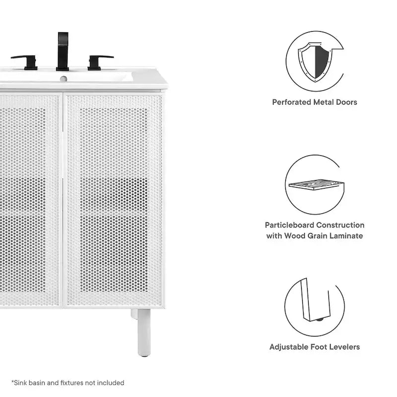 Calla 24  Perforated Metal Bathroom Vanity Cabinet (Sink Basin Not Included)