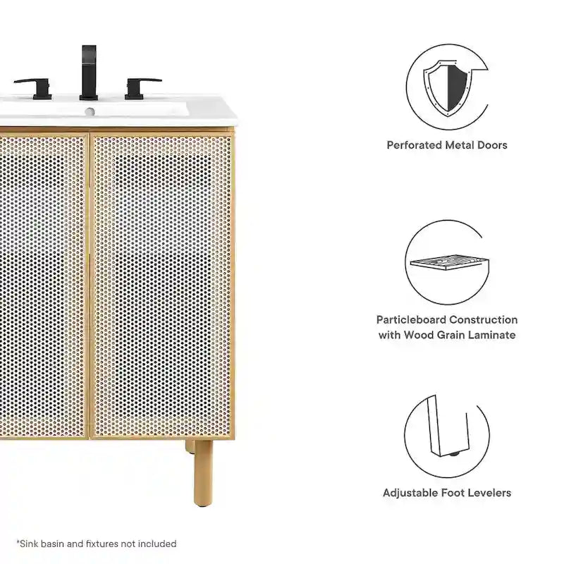 Calla 24  Perforated Metal Bathroom Vanity Cabinet (Sink Basin Not Included)