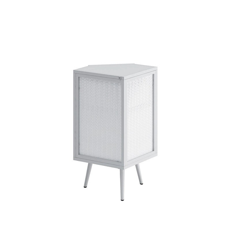 Meuble d'angle de salle de bain Grondin Modern Style 22.25 avec portes en verre trempé et étagère intérieure réglable
