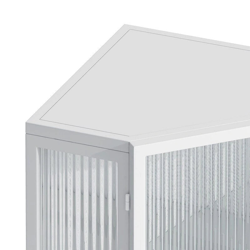 Meuble d'angle de salle de bain Grondin Modern Style 22.25 avec portes en verre trempé et étagère intérieure réglable