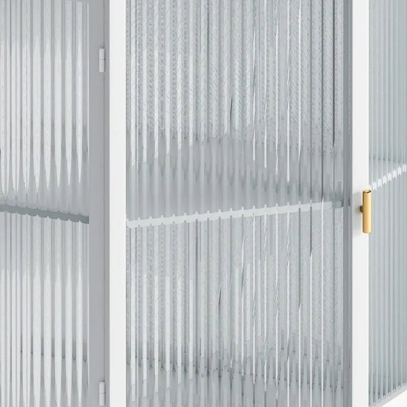 Meuble d'angle de salle de bain Grondin Modern Style 22.25 avec portes en verre trempé et étagère intérieure réglable