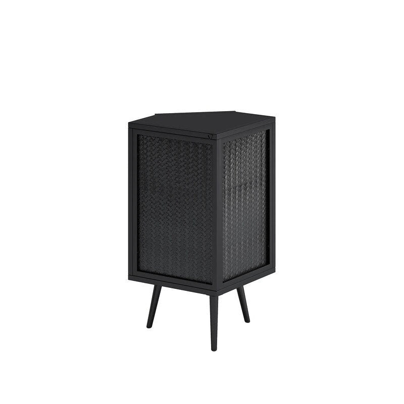 Meuble d'angle de salle de bain Grondin Modern Style 22.25 avec portes en verre trempé et étagère intérieure réglable