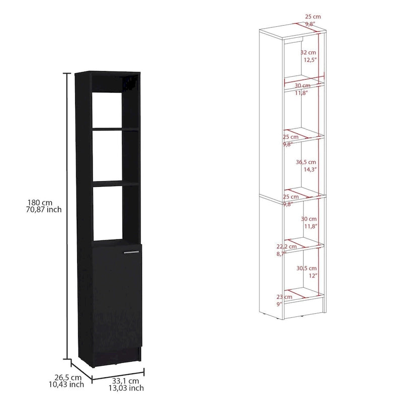 Parks Linen Bathroom Storage Cabinet with 6 Shelves