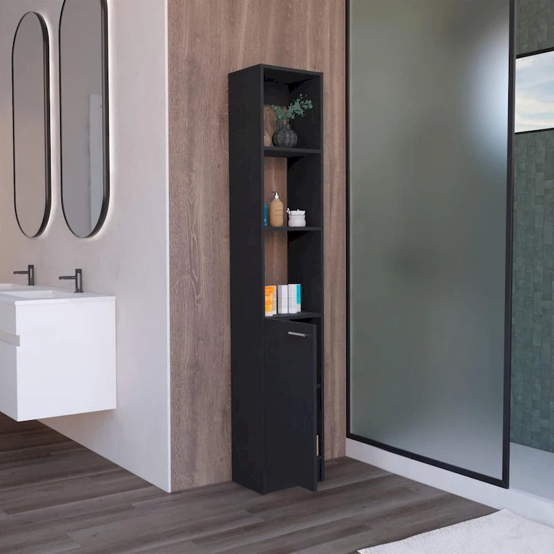 Parks Linen Bathroom Storage Cabinet with 6 Shelves