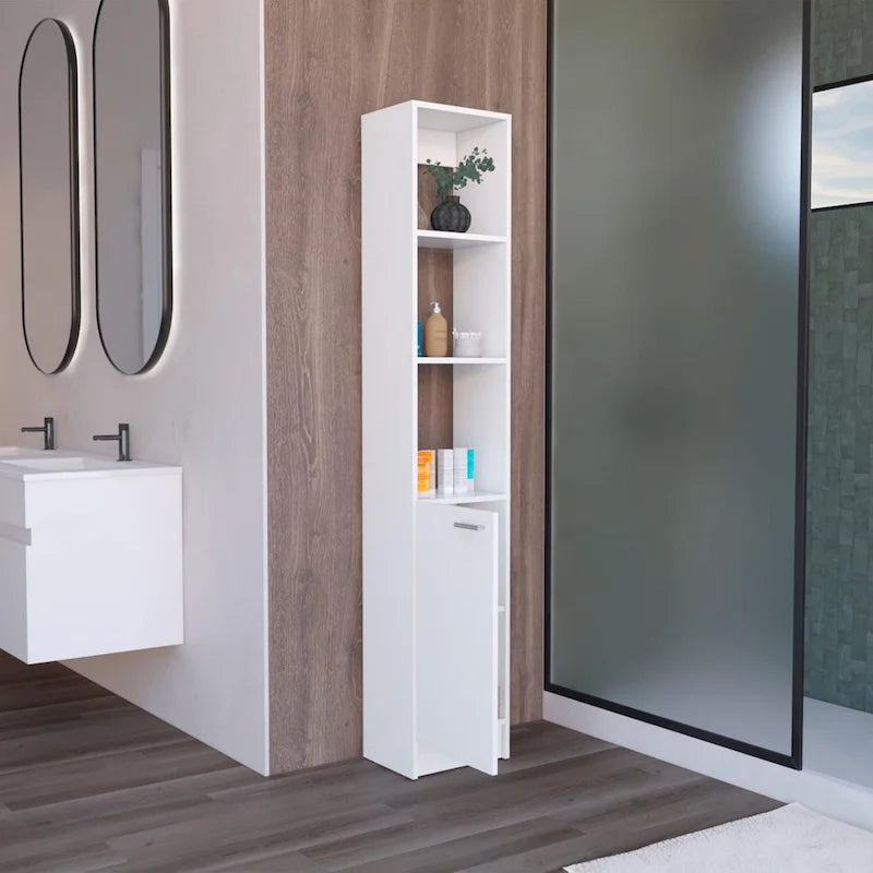 Parks Linen Bathroom Storage Cabinet with 6 Shelves