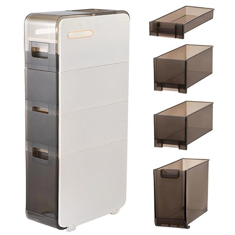 Meuble de rangement de salle de bain 4 niveaux avec porte-papier toilette autoportant - 16,14 P x 6,9 L x 37,91 H