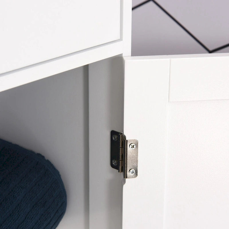 Slim Bathroom Storage Cabinet, Tall Bathroom Cabinet,Narrow Linen Tower with Acrylic Door,Drawer and Shelves