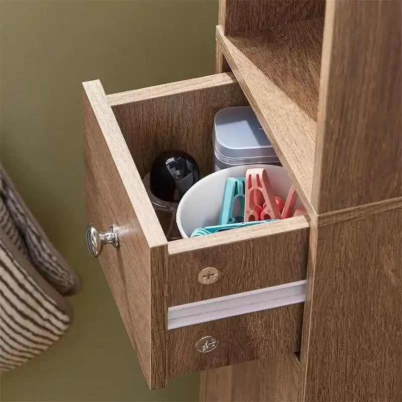 Black Bathroom Tall Cabinet - 7.87 D x 7.87 W x 70.87 H