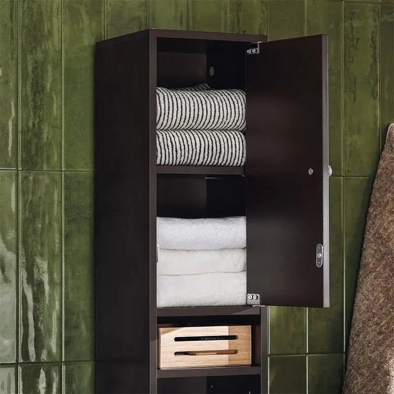 Black Bathroom Tall Cabinet - 7.87 D x 7.87 W x 70.87 H