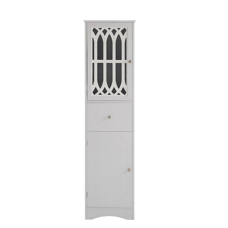 64  Wood 2-door Bathroom Cabinet with Adjustable Shelves