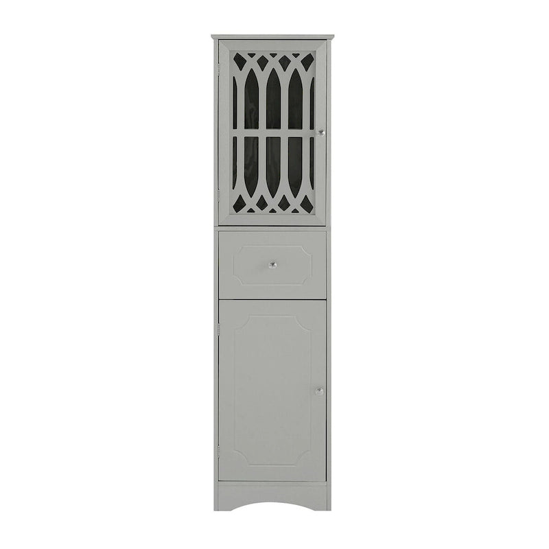 64  Wood 2-door Bathroom Cabinet with Adjustable Shelves