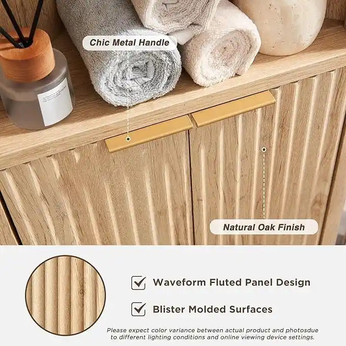 68  Modern Tall Corner Cabinet, Storage Cabinet with Faux Marble Top