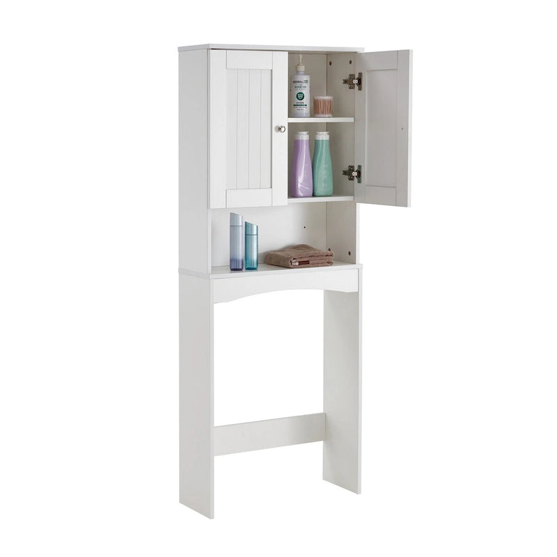 Home Bathroom Shelf Over-The-Toilet, Bathroom SpaceSaver, Bathroom Storage Cabinet Organizer,White