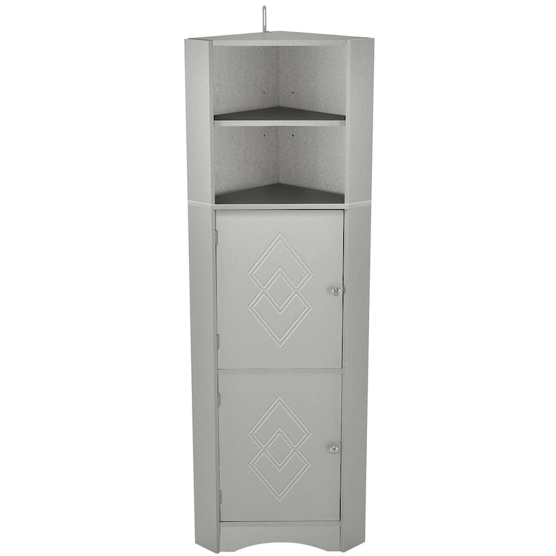 61  H Bathroom Cabinet,Narrow Toilet Organizer Side Corner Storage Tall Corner Cabinet
