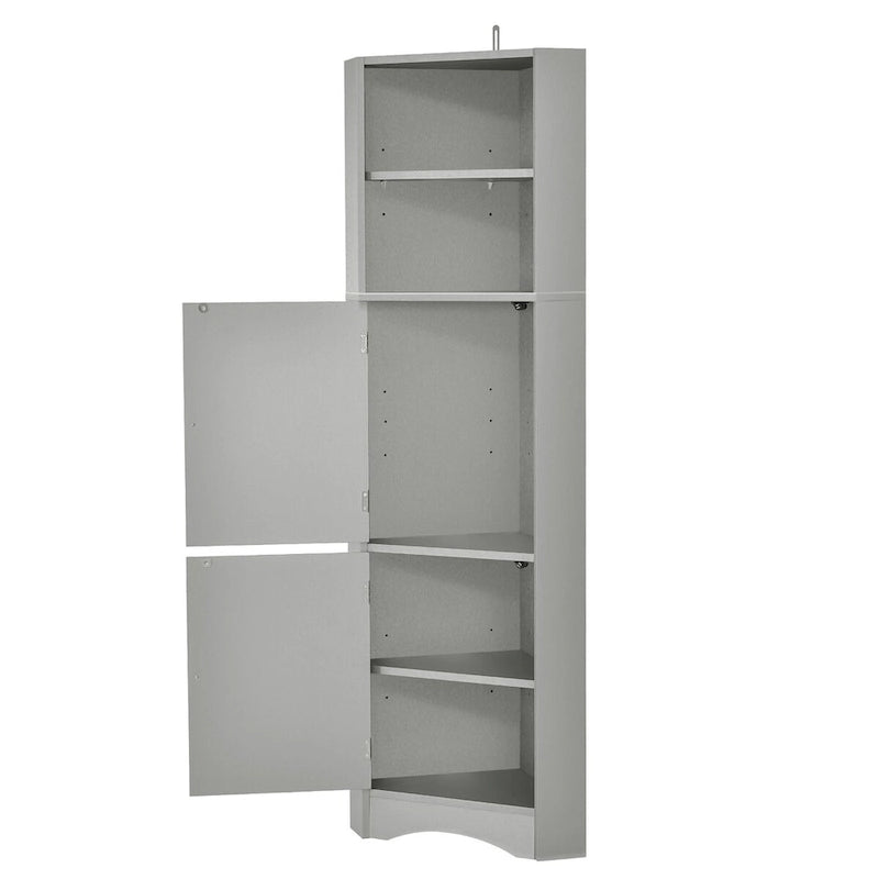 61  H Bathroom Cabinet,Narrow Toilet Organizer Side Corner Storage Tall Corner Cabinet