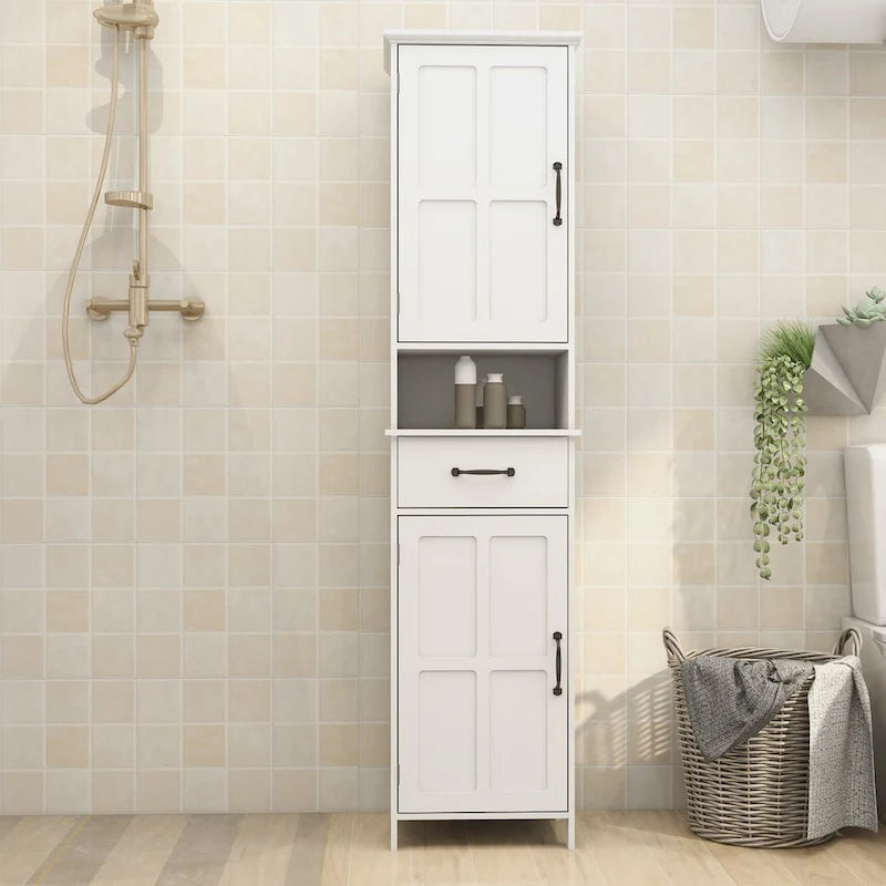 Double Door Narrow Height Slim Floor Standing Cabinet - 15.75 L * 11.81 W * 64.96 H