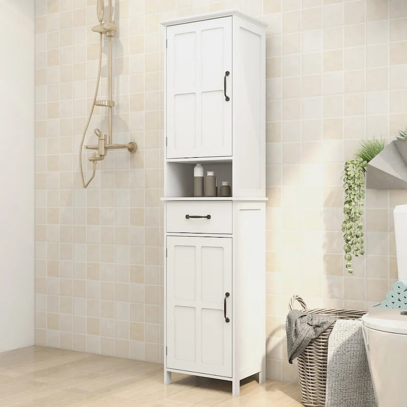 Double Door Narrow Height Slim Floor Standing Cabinet - 15.75 L * 11.81 W * 64.96 H