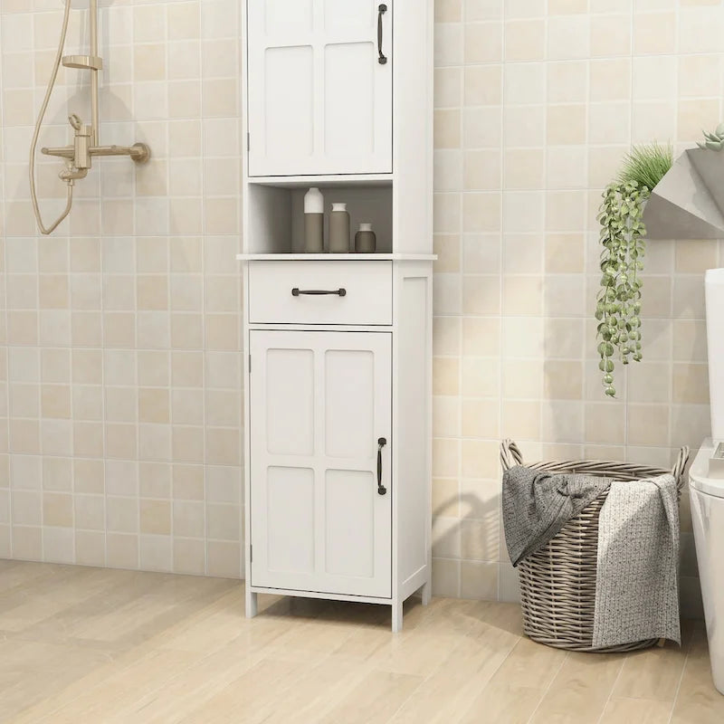Double Door Narrow Height Slim Floor Standing Cabinet - 15.75 L * 11.81 W * 64.96 H