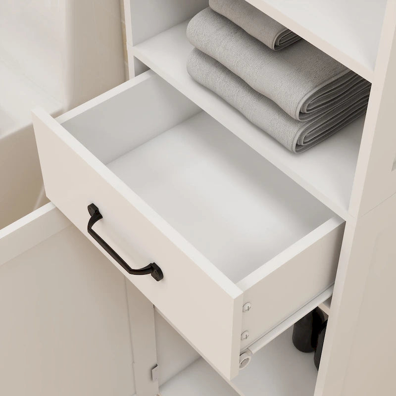 Double Door Narrow Height Slim Floor Standing Cabinet - 15.75 L * 11.81 W * 64.96 H