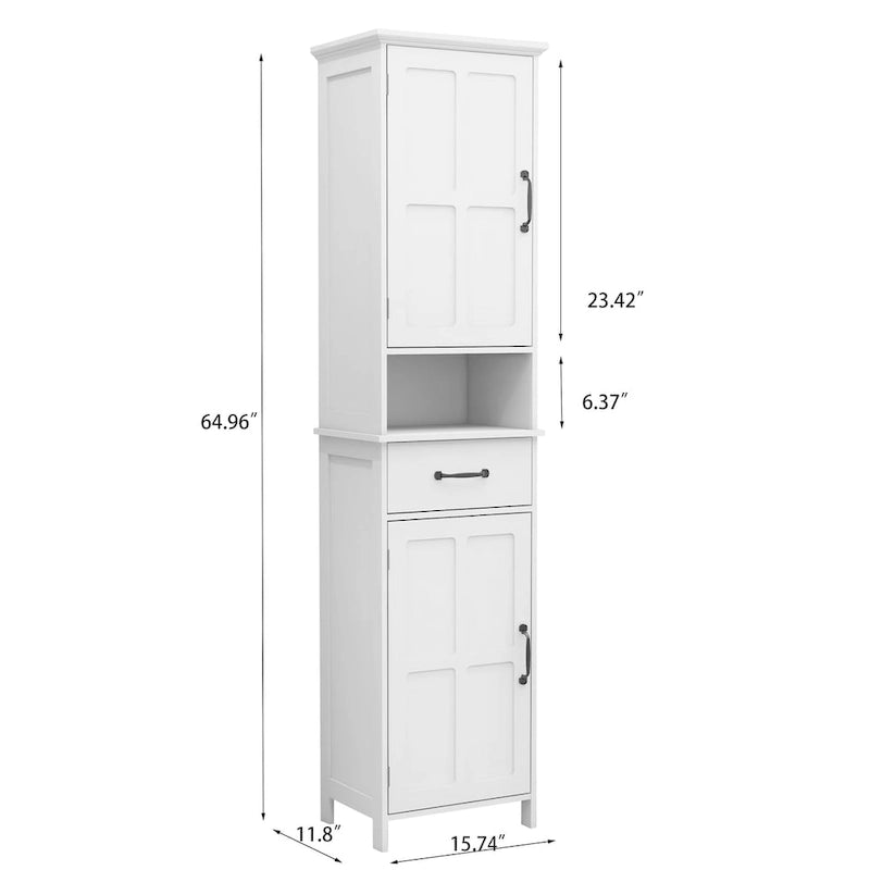Double Door Narrow Height Slim Floor Standing Cabinet - 15.75 L * 11.81 W * 64.96 H