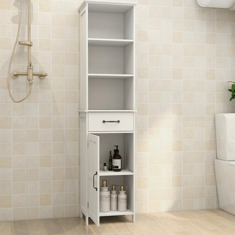 Floor Standing Cabinet with 2 Doors and 1 Drawer - White
