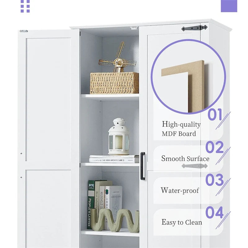 Tall Bathroom Storage Cabinet,Cabinet with Two Doors and One Drawer