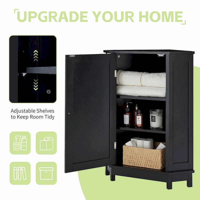 Triangle Corner Bathroom Storage Cabinet with Adjustable Shelf