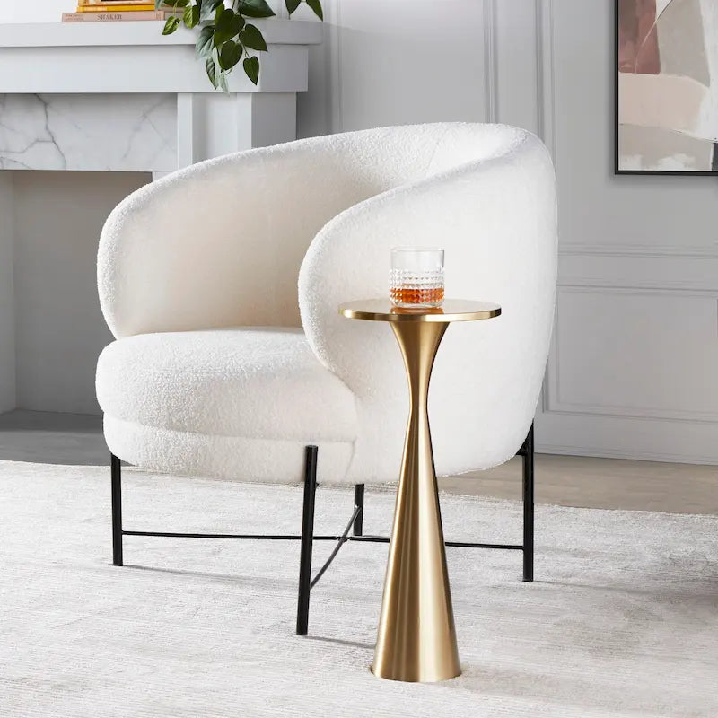 Table d'appoint en métal Monroe 22 Silver Orchid