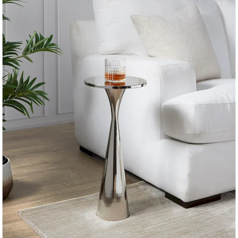 Table d'appoint en métal Monroe 22 Silver Orchid