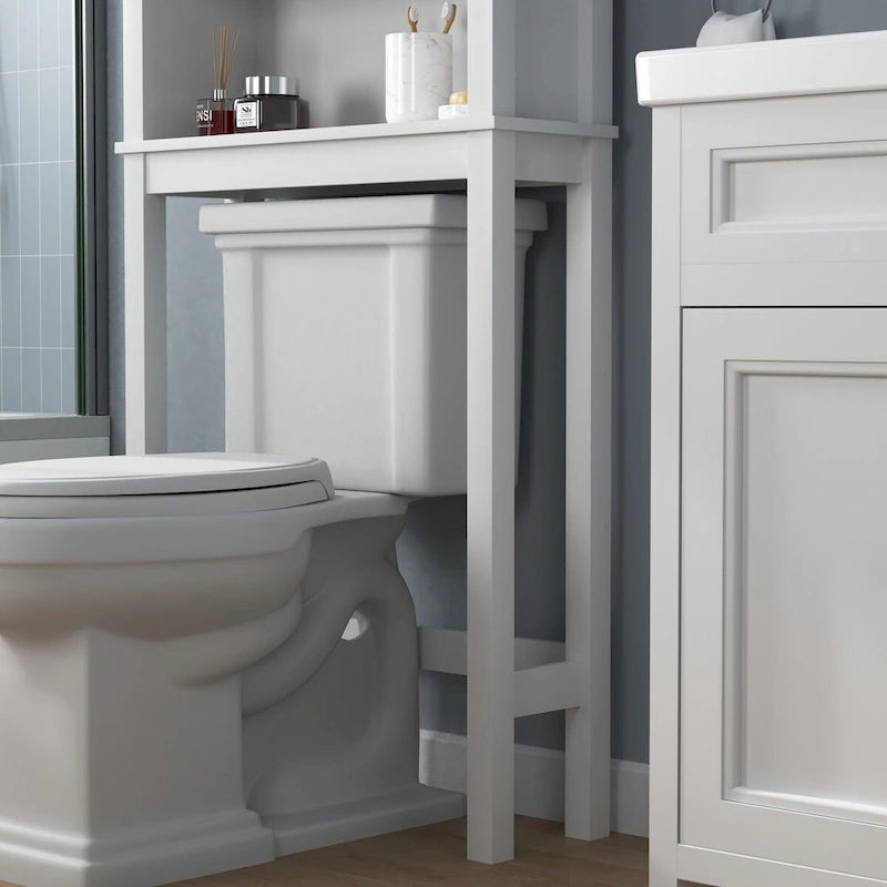 Over-the-Toilet Storage Cabinet, Space-Saving Bathroom Cabinet, with Adjustable Shelves and A Barn Door 27.16 x 9.06 x 67 inch